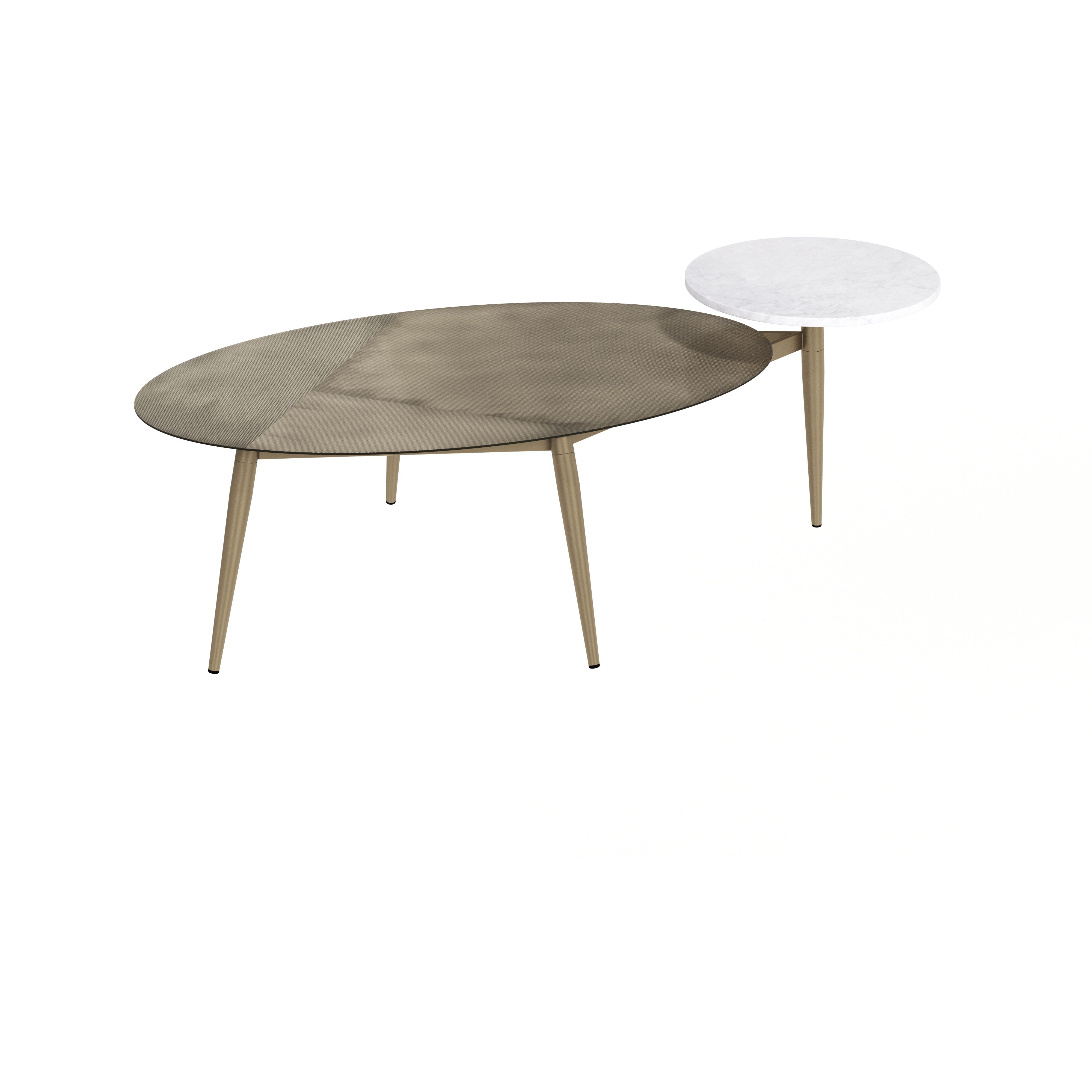 Tuner 54 X 25.75 inch White / Antique Brass Coffee Table